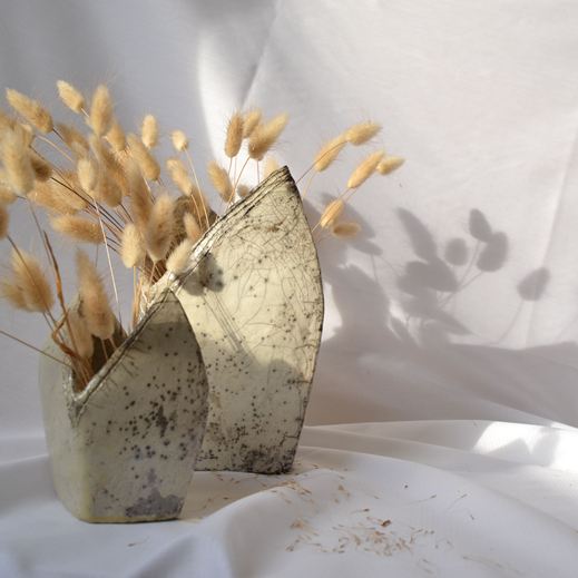 Vaso in ceramica Raku realizzato a mano da Melissa Zanella