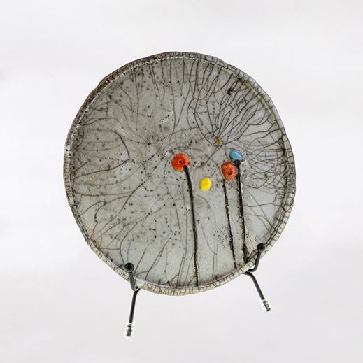 Piattino artistico in ceramica Raku realizzato a mano da Melissa Zanella