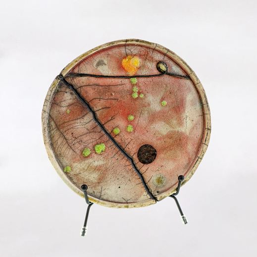 Piattino artistico in ceramica Raku realizzato a mano da Melissa Zanella