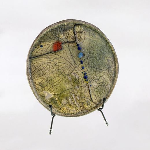 Piattino artistico in ceramica Raku realizzato a mano da Melissa Zanella