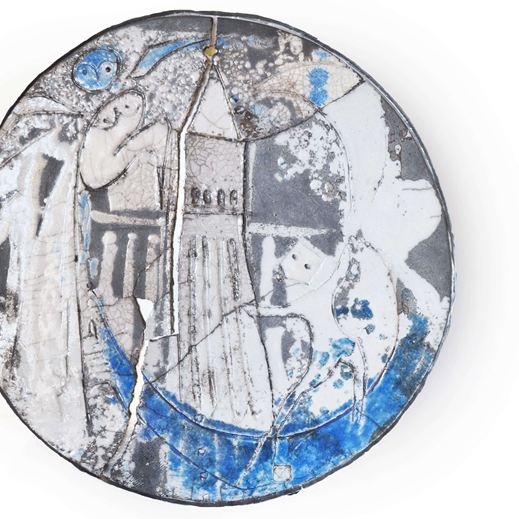 L'amore durante il carnevale a Venezia - Opera artistica in ceramica Raku realizzato a mano da Melissa Zanella