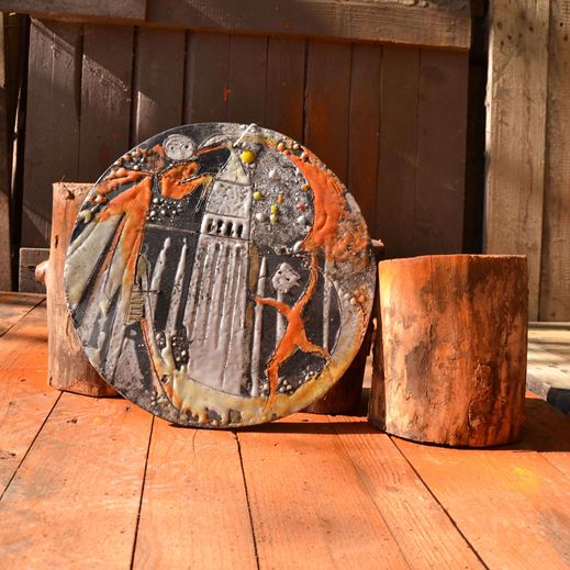 L'amore durante il carnevale a Venezia - Opera artistica in ceramica Raku realizzato a mano da Melissa Zanella