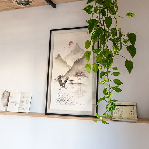 Acquerelli giapponesi per ambienti interni realizzati da Melissa Zanella