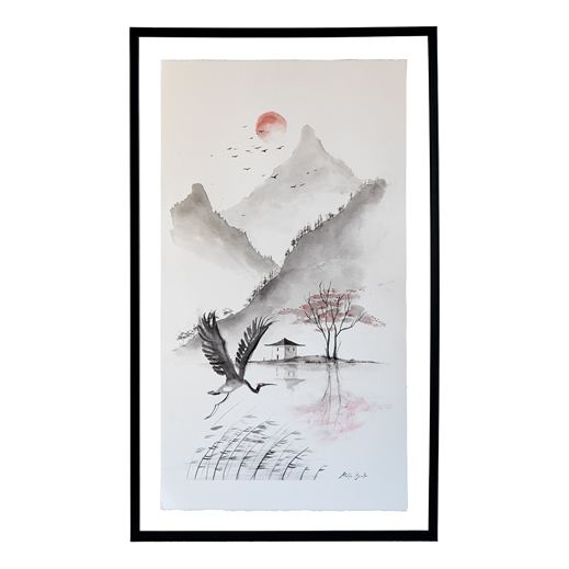 Acquerelli giapponesi per ambienti interni realizzati da Melissa Zanella