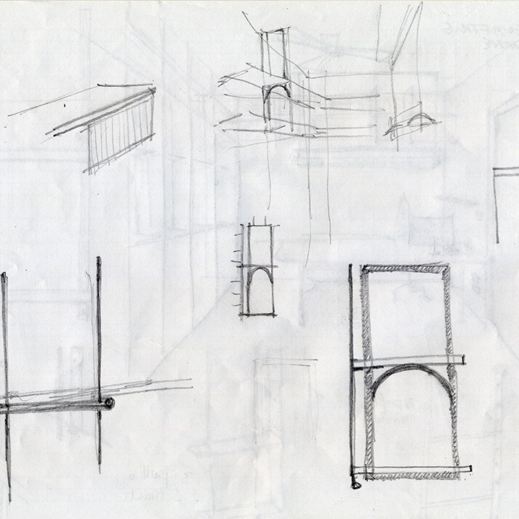 Disegni mensole progetto d'architettura d'interni