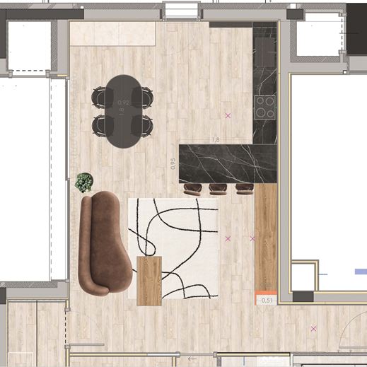 planimetria di progetto - come scegliere i colori a casa, progetto curato da architetta Melissa Zanella