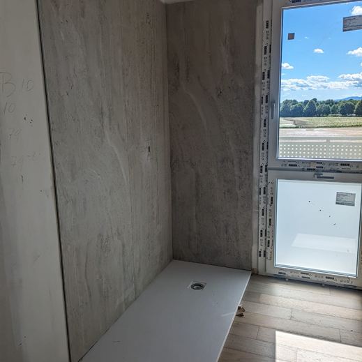 Bagno lavori in corso progetto curato da architetta Melissa Zanella